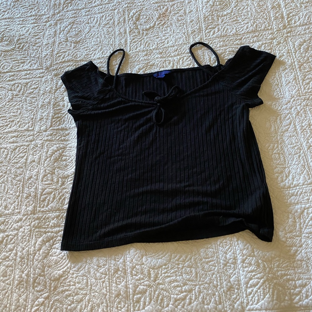 Off the shoulder black shirt
